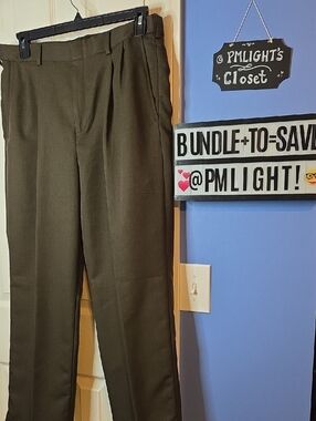 Haggar Brown Dress Pants 36x29 Pleated